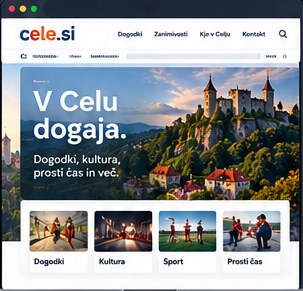 Ilustrativni prikaz spletne strani cele.si